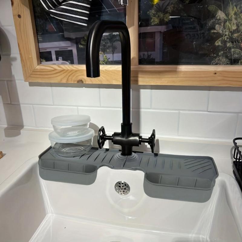 Kitchen Sink Splash Guards Drying Rack and Soap Holder Kitchen Sink Supply Faucet Splash Mats,Bathroom