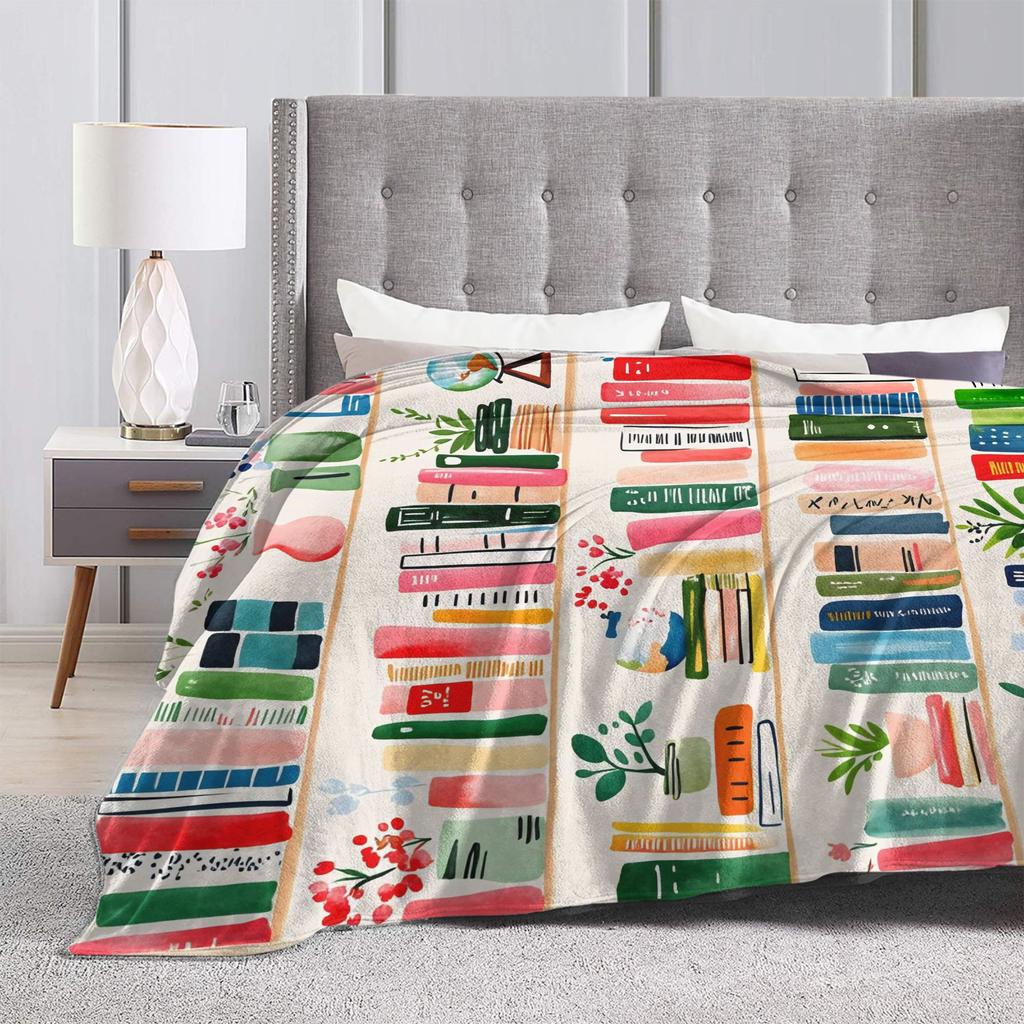 Book Lover Warm Comfy Blanket  Print Camping Throw Blanket Couch Bed Flannel Bedspread Sofa Bed Cover