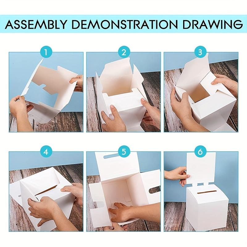 WTEMPO DIY Foldable Paper Boxes Portable Easy To Install Graduation Gather Event Festival Lottery Boxes Voting Boxes Suggestion Boxes Donation Boxes
