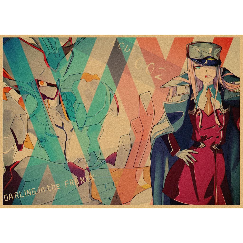 National Team DARLING In the FRANXX Retro Kraft Paper Anime Poster 261 for Wall Decoration