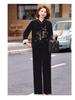 Golden Velvet Two-Piece Suit for Women Aged 40-60 