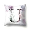 Decorative 26 Letters Polyester Pillow Case For Sofa Alphabet Flowers Printed Cushion Cover Case Home Decor Almofada 45X45Cm