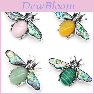 Classic Alloy Butterfly Brooch Pin With Faux Stone And Shell For Women Fashion Accessory