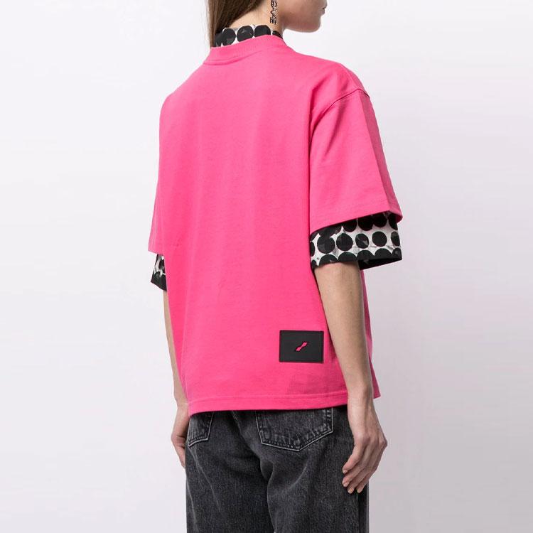 WE11DONE T-Shirts Unisex Pink Crew Neck Moderate Straight Fit WD-TT1-21-547-U-NP