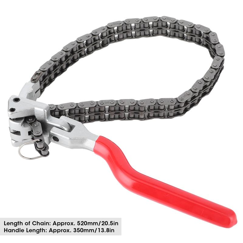 Auto Handle Tools Chain Type Oil Filter Wrench Spanner 13.8in Long Handle Ergonomic Auto Car Repairing Tool Oil Filter Spanner