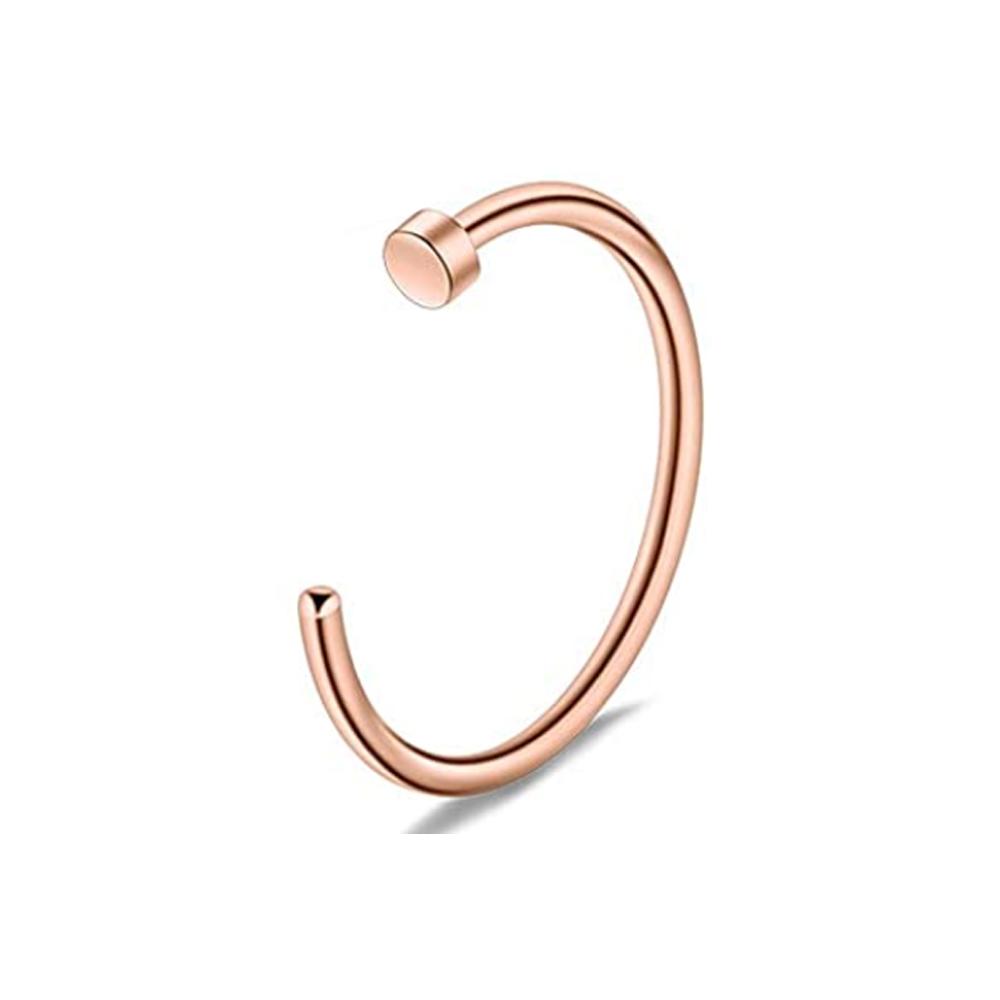 1pcs Stainless Steel Hoop Nose Ring 18G 20G Simple Style Ear Nail Nostril Body Piercing Jewelry 6mm 8mm 10mm 12mm