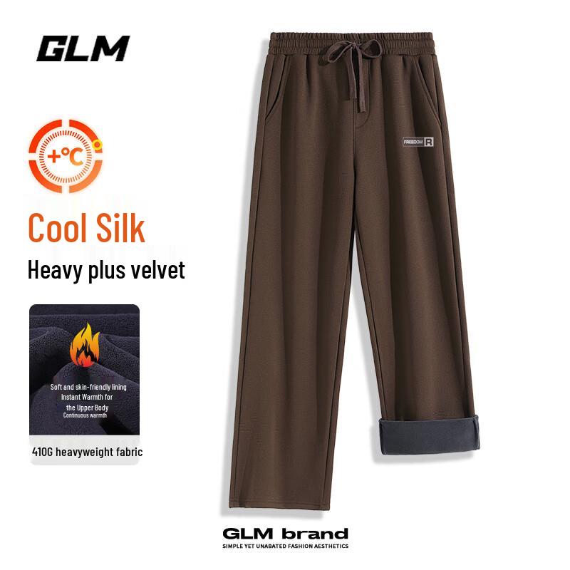 

GLM Men s Thickened Warm Straight-Leg Casual Pants M