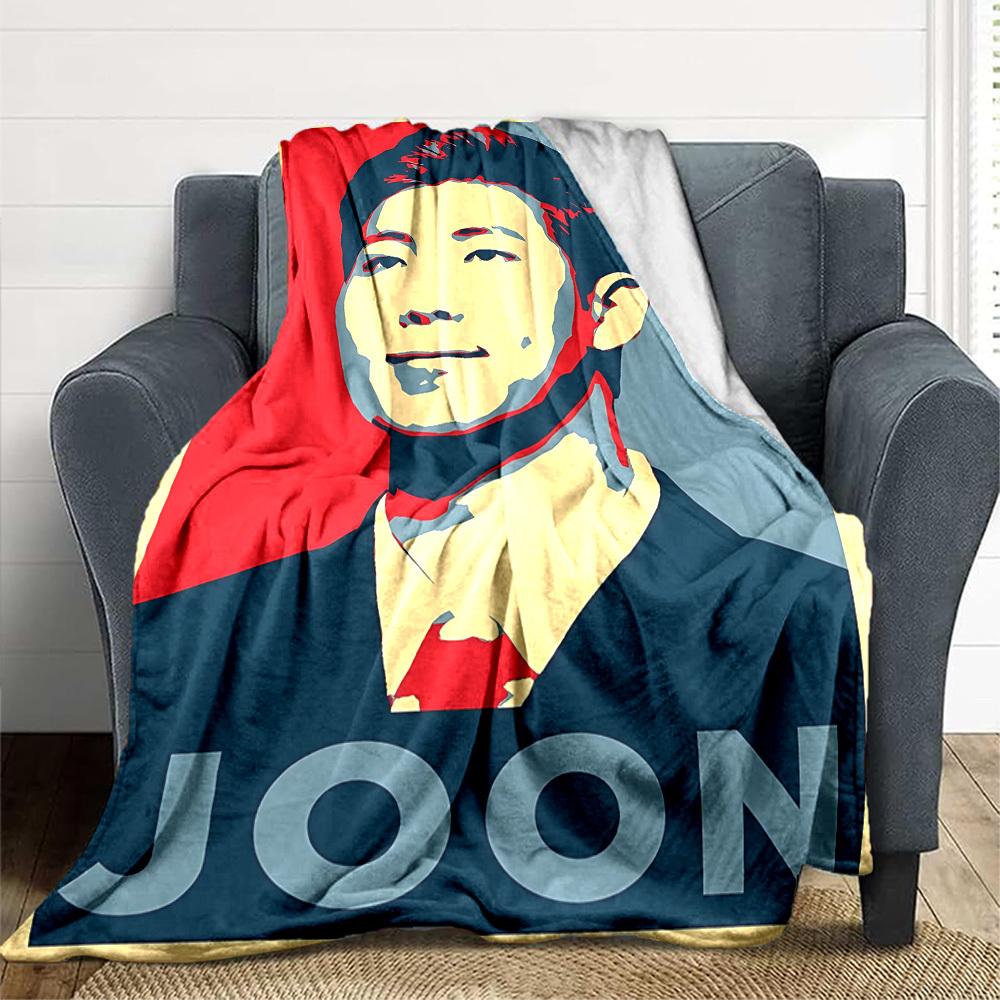 1pc Joon Flannel Blanket [Cozy Throw Blanket] For Sofa, Bed, Travel, Camping, Livingroom, Office, Couch, Chair, And Bed