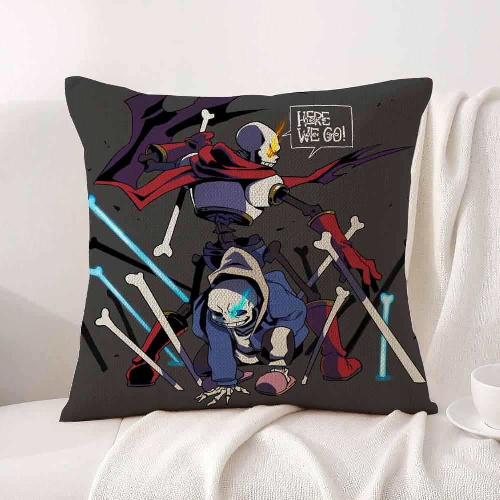 Game U-Undertale Cushion Cover Summer Coolness Linen Fabric Double-Sided Printing Pillow Case Sofa Home Decor Gift