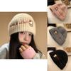 Hellokitty Knit Hat For Girls Cute Cartoon Warm Ear Protection Street Dance Accessory
