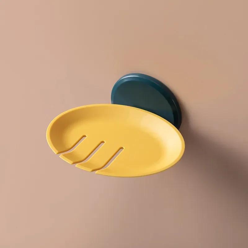 

Горячая Распродажа 1 шт., корзина для хранения мыльницы в ванной, пластиковый держатель для слива, прочная настенная мыльница с присоской без проколов