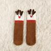 1 Pair Winter Thick Coral Fleece Christmas Socks Moisture Wicking Mid Calf Floor Socks