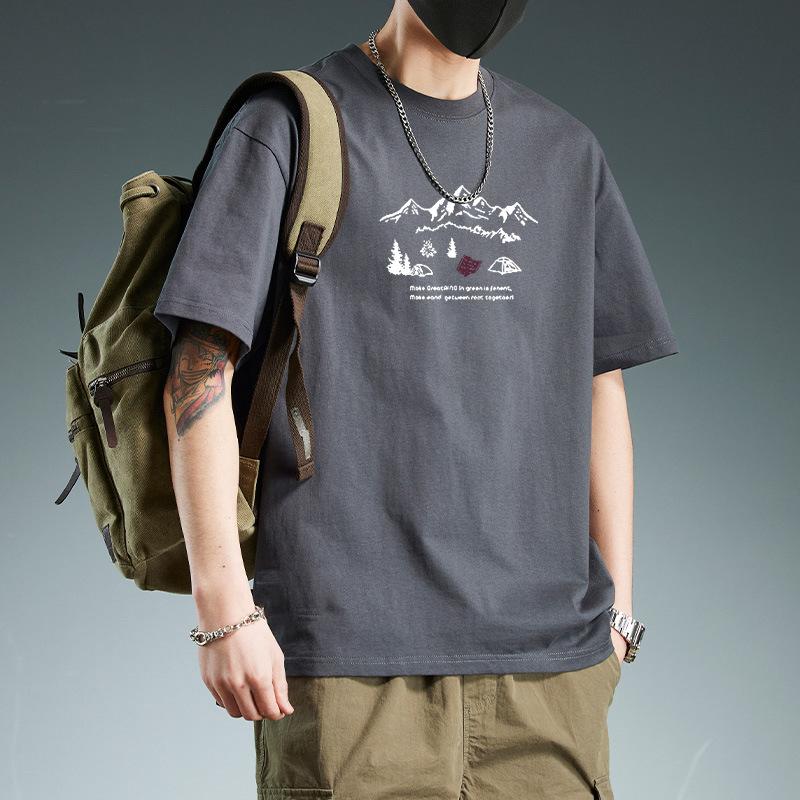 Cotton Short Sleeve T Shirt Fashion All Match Breathable Summer Sport T-shirt Men Top