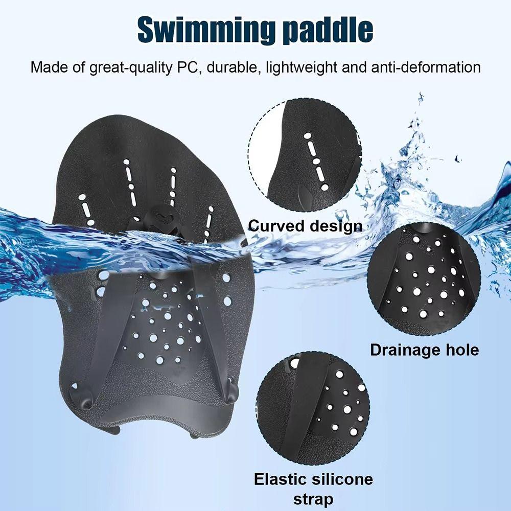 1Pair With Silicone Straps Swim Paddles Freestyle Hands Fins Flippers  Water Sport Snorkeling