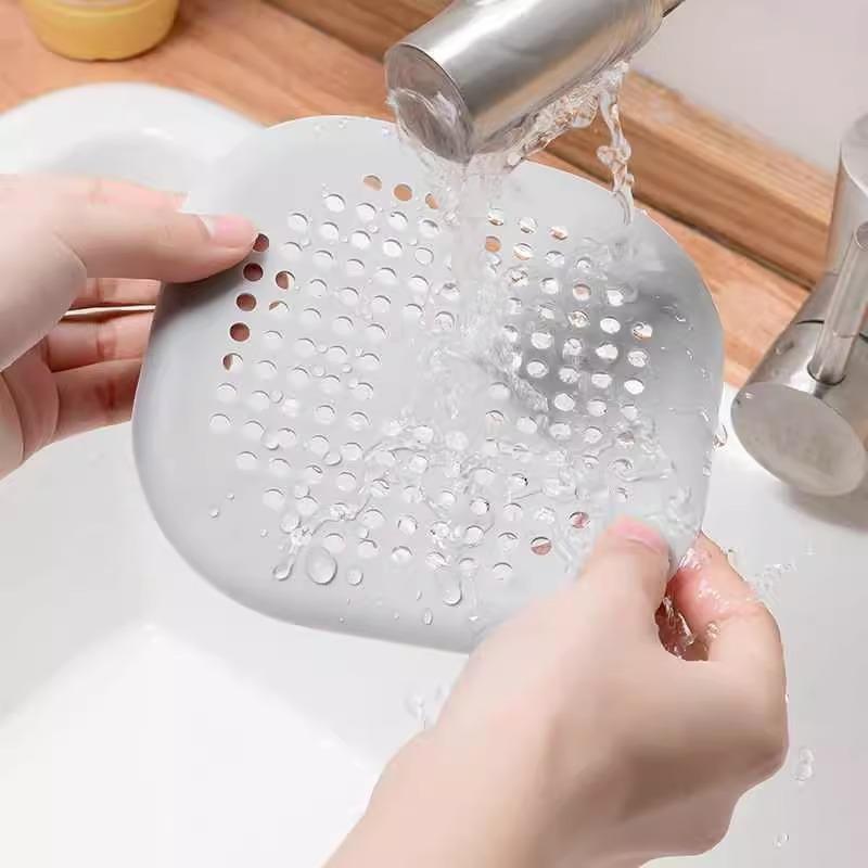 Silicone floor drain sticker sewer hair filter anti-blocking artifact bathroom with suction cup floor drain pad filter