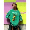 Fruitality Market Fresh Lemons Print Washed T Shirt Women Summer Casual Top Loose Short Sleeves Vintage Cotton T-Shirt