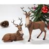 Christmas Decorations Realistic Reindeer Figurines with Long Antler and Feet Tabletop Centerpieces for Home Decors