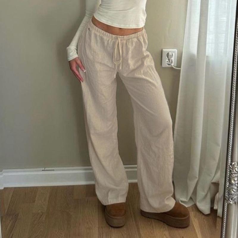 Clearance: Everyday Casual Drawstring Straight-Leg Pants
