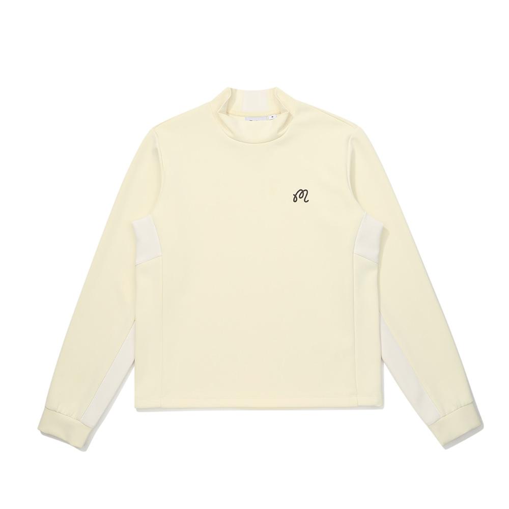 MALBON GOLF Women'S Semi-Over Mock Neck T-Shirt Yellow (Woman)