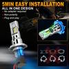 2 Adet 20000LM H7 LED Far Ampulleri 60W Mini Kablosuz CSP Araba Farı Fanlı Oto Diyot Lambaları H7 Turbo Led Otomobil Işıkları Canbus 12V 6500K Beyaz