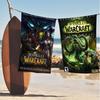 W-World Of Games W-Warcraftes Microfiber Printed Beach Towel Mountain Climbing Yoga Beach Swimming Running Absorbent Soft Towel