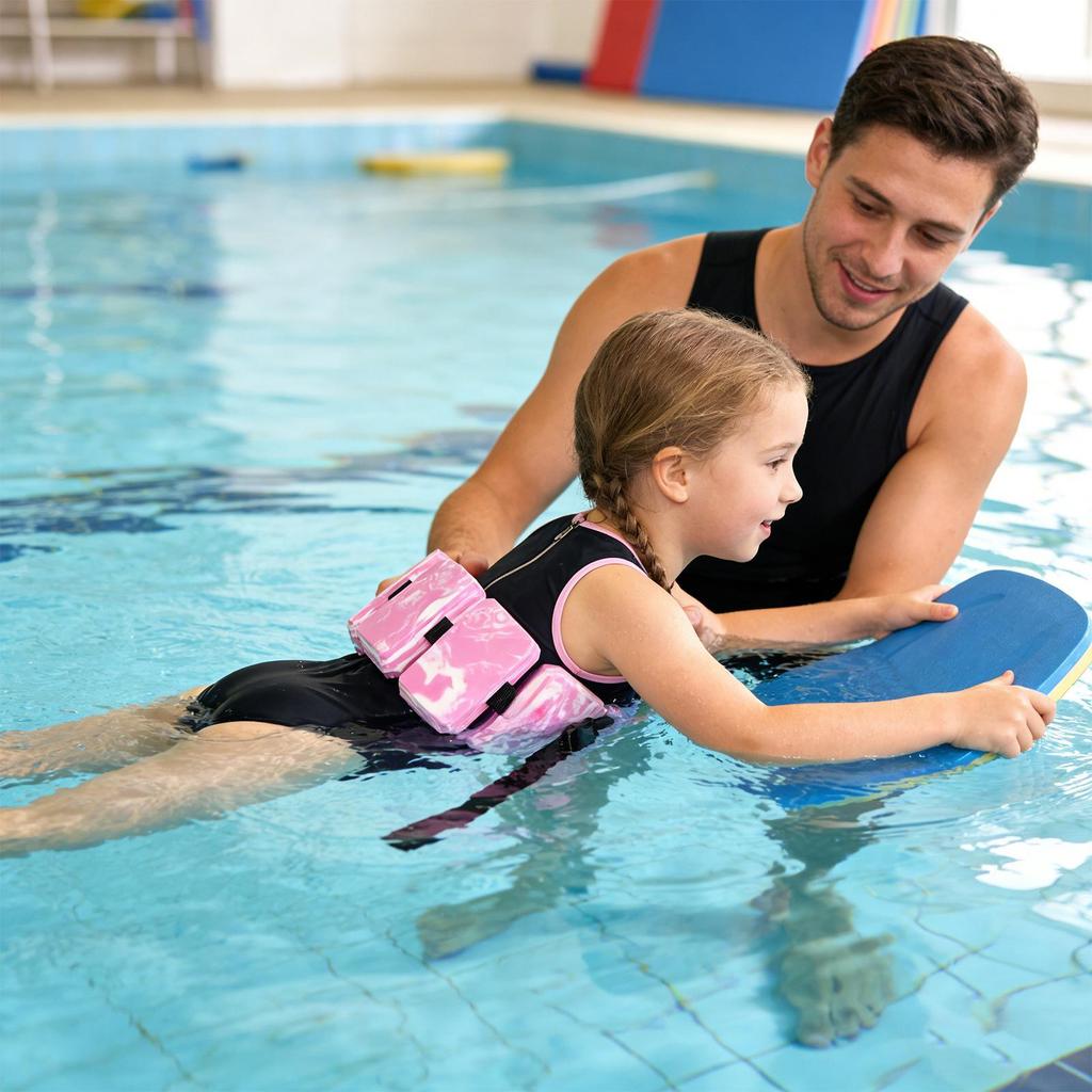 Schwimmgürtel EVA Wassergymnastikgürtel Verstellbares Rücken-Schwimmbrett Gürtel Schwimm-Auftriebshilfe Wassersport-Trainingsgürtel