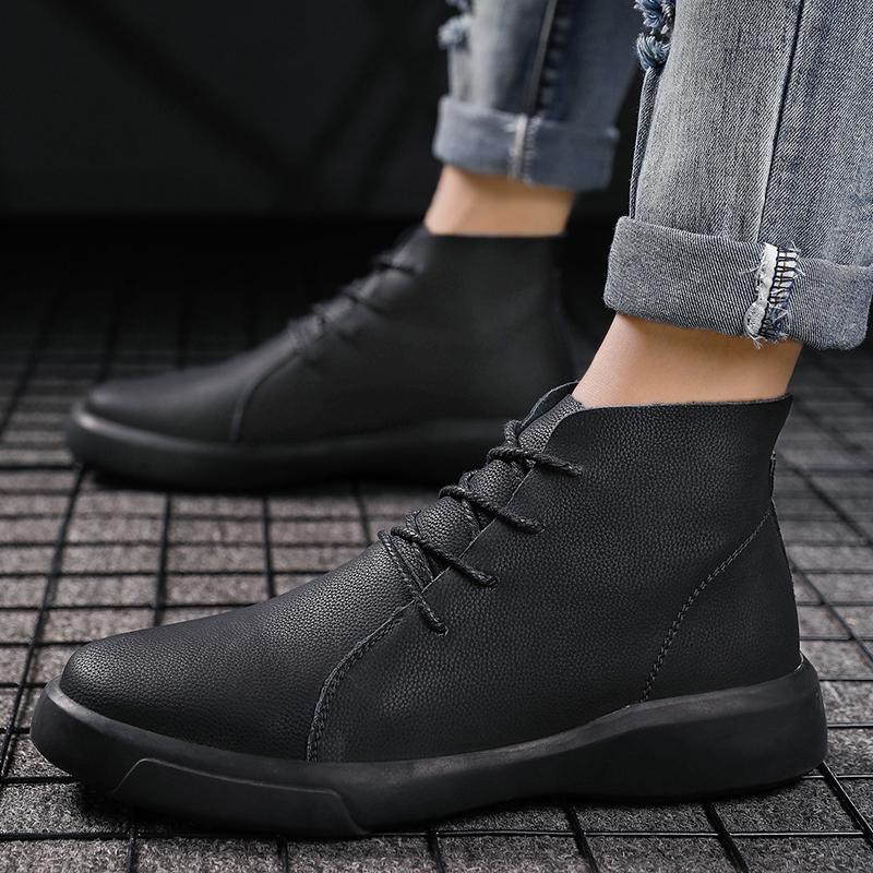 Winter Fur Warm Chelsea Men's Boots Fashion Brand Suede Vintage Ankle Boots Tendon Sole Wear Work Boots Outdoor Soft Sole Boots