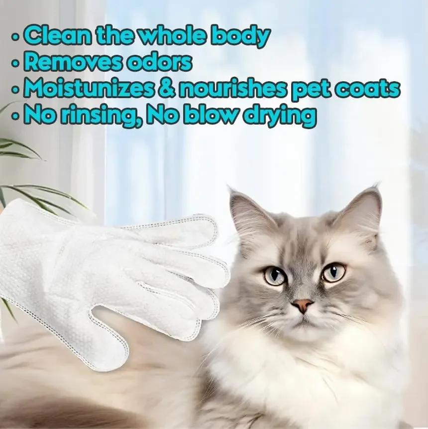6Pcs Unscented Extra Thick Pet Cleaning Wipes For Dogs Catsdog Washing Bathing Deodorizing Grooming Gloves For Daily Care
