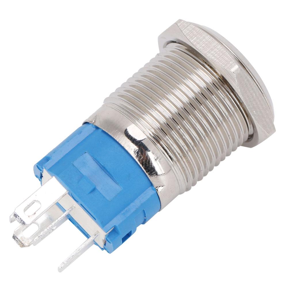 2pcs 16mm Reset Momentary Push Button Switch Flat Round 5 Pin with LED and Digit 1