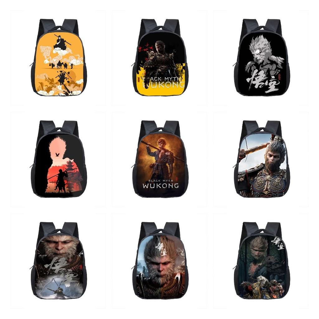 Adorable 2024 Black Myth Wukong Cartoon Backpack For Kids Age 3 To 5 With Breathable Design