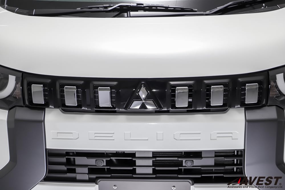 AVEST DELICA MINI Front Grille Cover Garnish Plated Exterior Grille Custom Accessory (6 Pieces, Silver) - Parts, Guard, Protector,