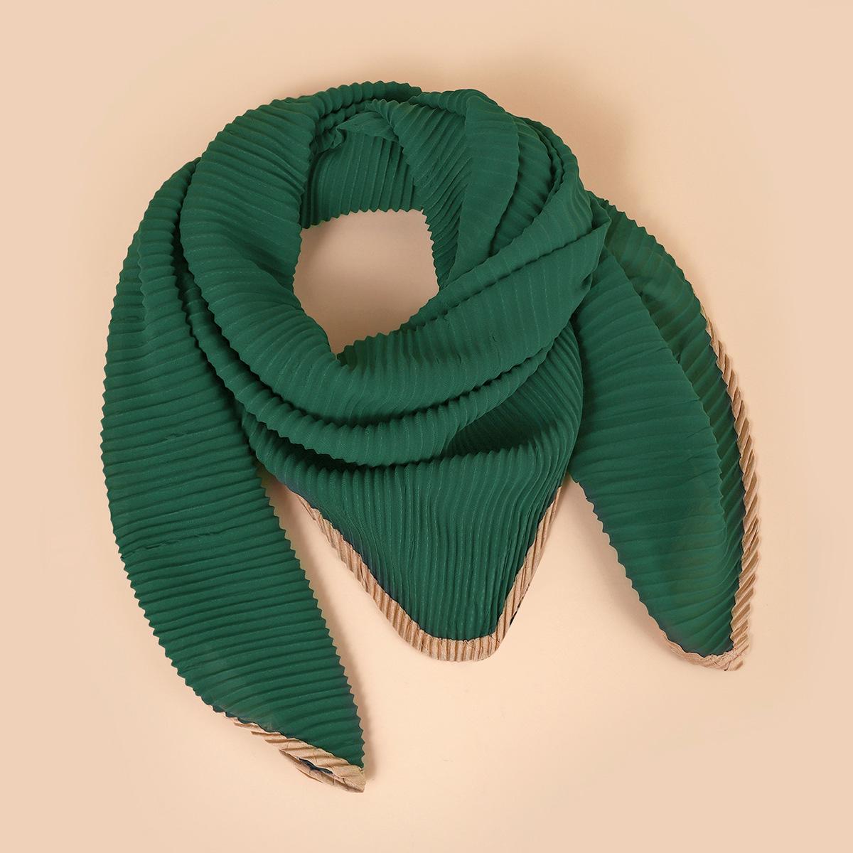 Ethnic Style 30D Chiffon Headscarf with Pendant and Pleated Edge (120x120 cm)