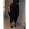 Mid Waist Women's Cargo Harem Sweat Pants with Ruched Casual Street Style Trousers Office Ladies Work Trousers