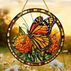 Glass Pattern Flower Fairy Decor Stained Suncatcher for Window Hangings Beautiful Circular Acrylic Pendant Window Decoration