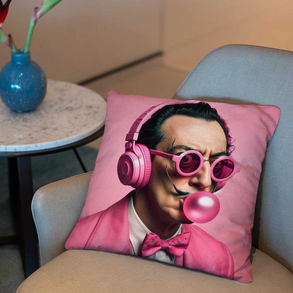 Salvador Dali Pop Art Cushion Cover 2-in-1 Reversible Plush Pillow Cover | Car/Sofa/Bed | Perfect Gift