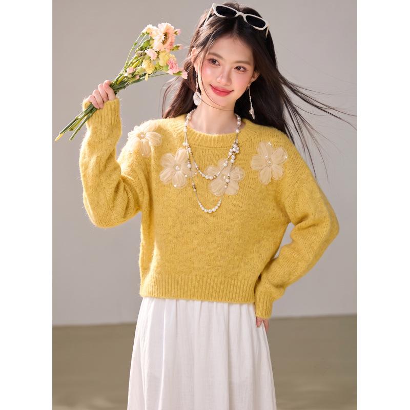 2026 Autumn/Winter French Chic Thick Knit Sweater - Women's Soft Layered Top