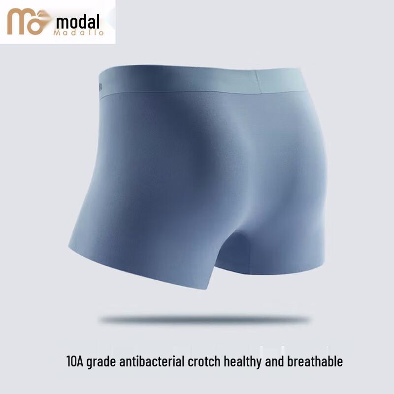 Men's Modal 10A Antibacterial Seamless Boxer Briefs 3-Pack