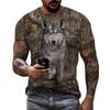 Men's T-shirt Camouflage Hunting Animal Sika Deer 3D Print T Shirts Fashion Bear Pattern Short Sleeve Outdoor Sports Loose Tops