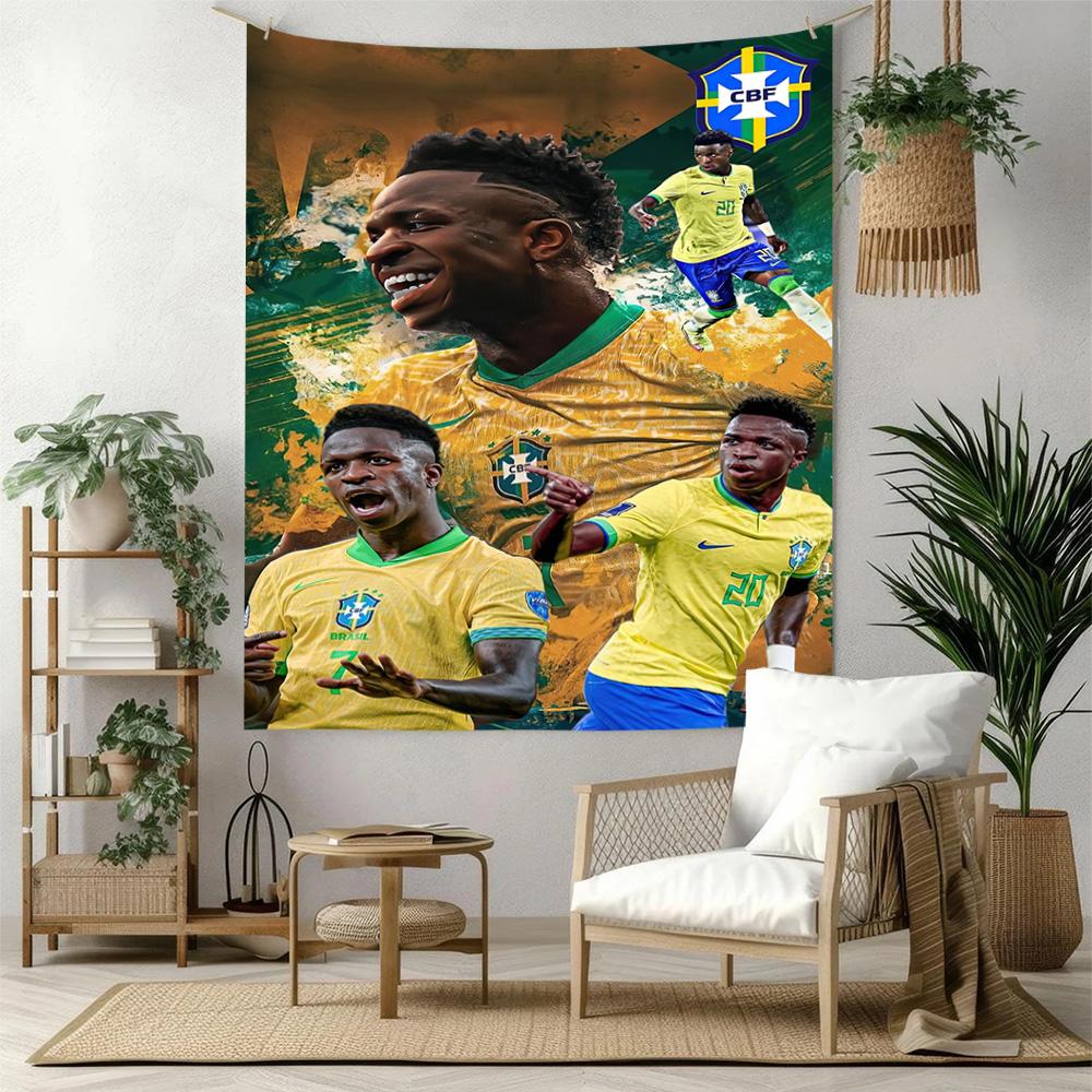 Brazilian Football Celebration Wall Decor Tapestry Art For Pet Memorial Birthdaywedding Party Backdrop Family Gift