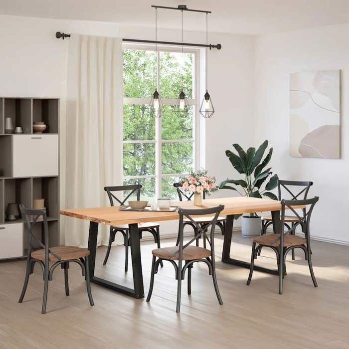 VidaXL Dining Table Legs V-Shape 2 Pcs Black 90 X (72-73,3) Cm Steel 4012576