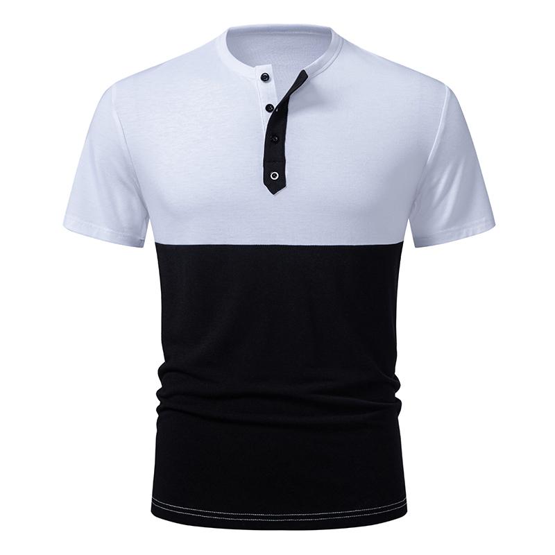 

Vintage Mens Short Sleeve Patchwork Color T Shirts 2026 Summer Tops Button Designer Man Golf Wear Camisetas Tee Shirt Streetwear S белый