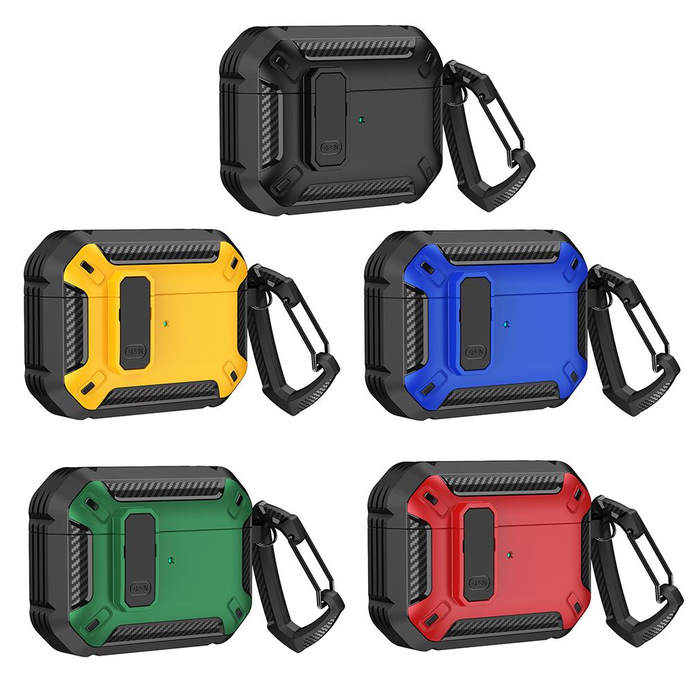 KEYSION Luxury Protective Earphone Case for AirPods Pro 3 2025 Soft TPU+PC Shockproof Cover With Switch Lock Mountaineering Hook