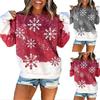 Stylish Christmas Snowflake Hoodie For Women Featuring Santa Claus Design In Grey And Red