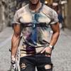 Men's Street  Muscle Short Sleeve Print Personality Fashion Fashion T-Shirt