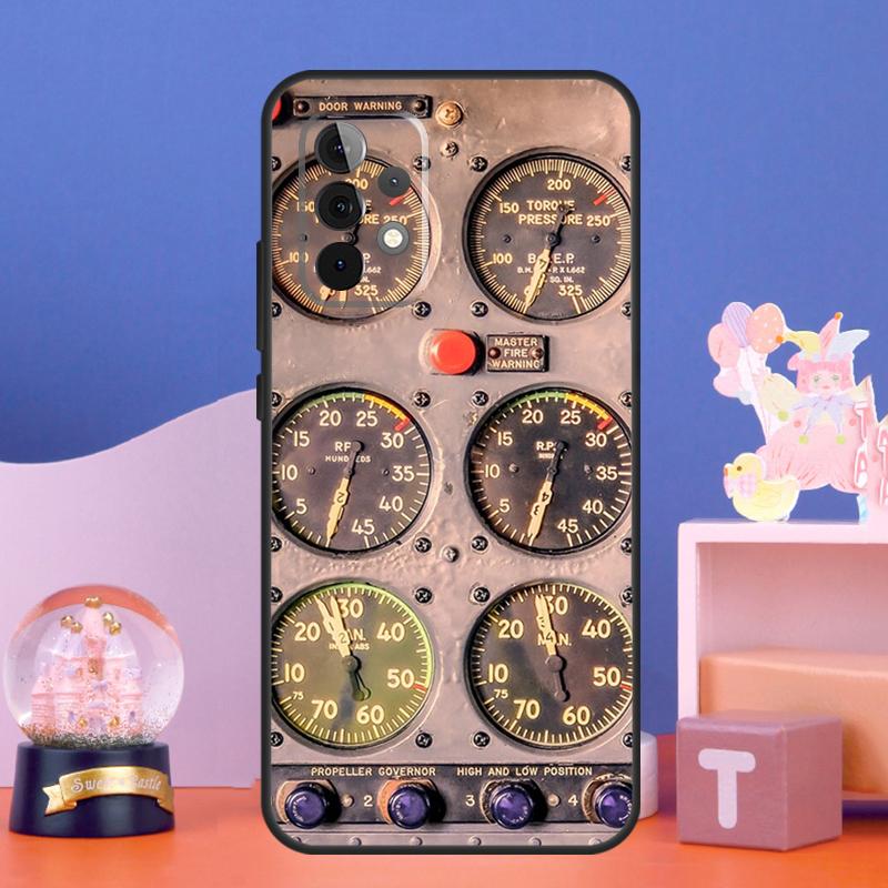 Aviation Airplane Instrument Case For Samsung Galaxy A56 A36 A26 A16 A06 A13 A33 A53 A15 A35 A55 A34 A54 A52 A12 A32 A17