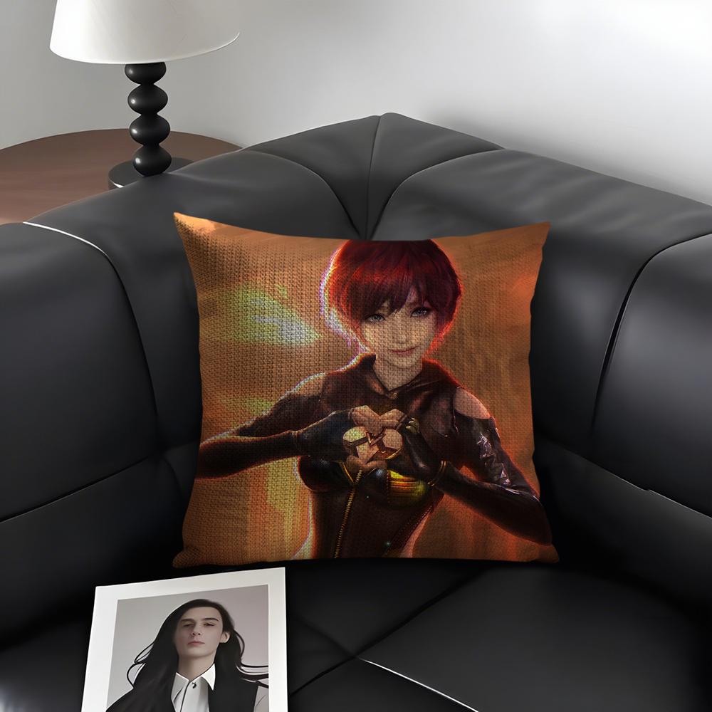 S-Stellar Bladee Game Cushion Cover Natural Linen Organic Fabric Double-Sided Printing Sofa Home Decor Gift Pillow Case
