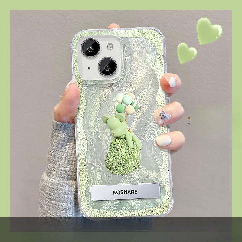 

Подходит для Apple 15 Чехол для мобильного телефона Летний Iphone14plus Balloon Bear Bracket Bracelet 13 Feather Yarn 12 High-end iPhone SE (2nd Generation)