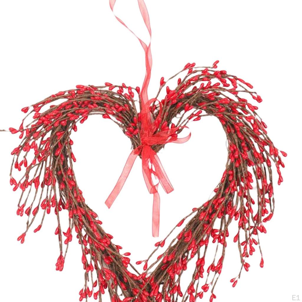 Handmade Valentine'S Day Wreath Hanging Ornament Heart for Tree Door Decoration