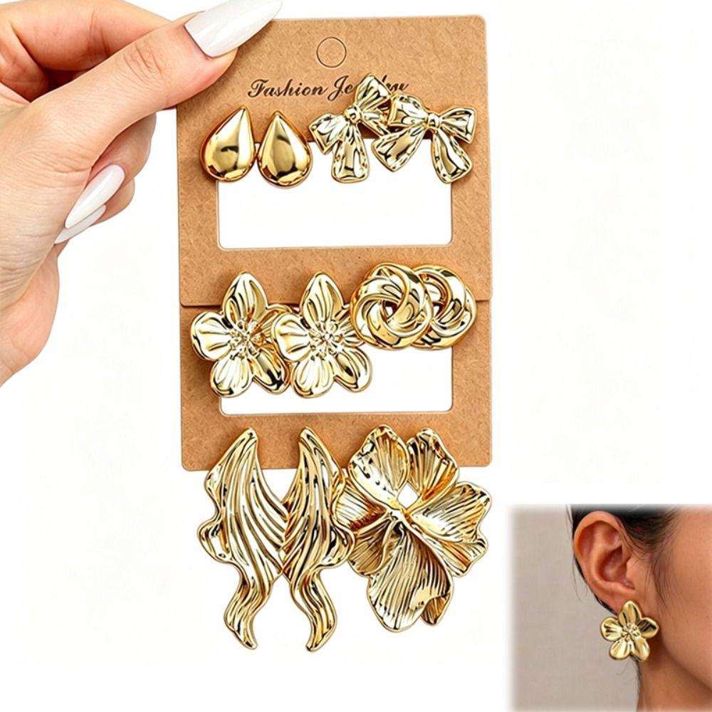 Starfish Shell Fashion Earring Set Ocean Inspired Stud Earrings Charm Earring Set Women Daily Wear