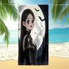 Gotische Fledermaus Mond Dame Strandtuch Pooltuch Campingtuch Badetuch Decke HD Digitaldruck Dunkles Teenager Strand Reisehandtuch